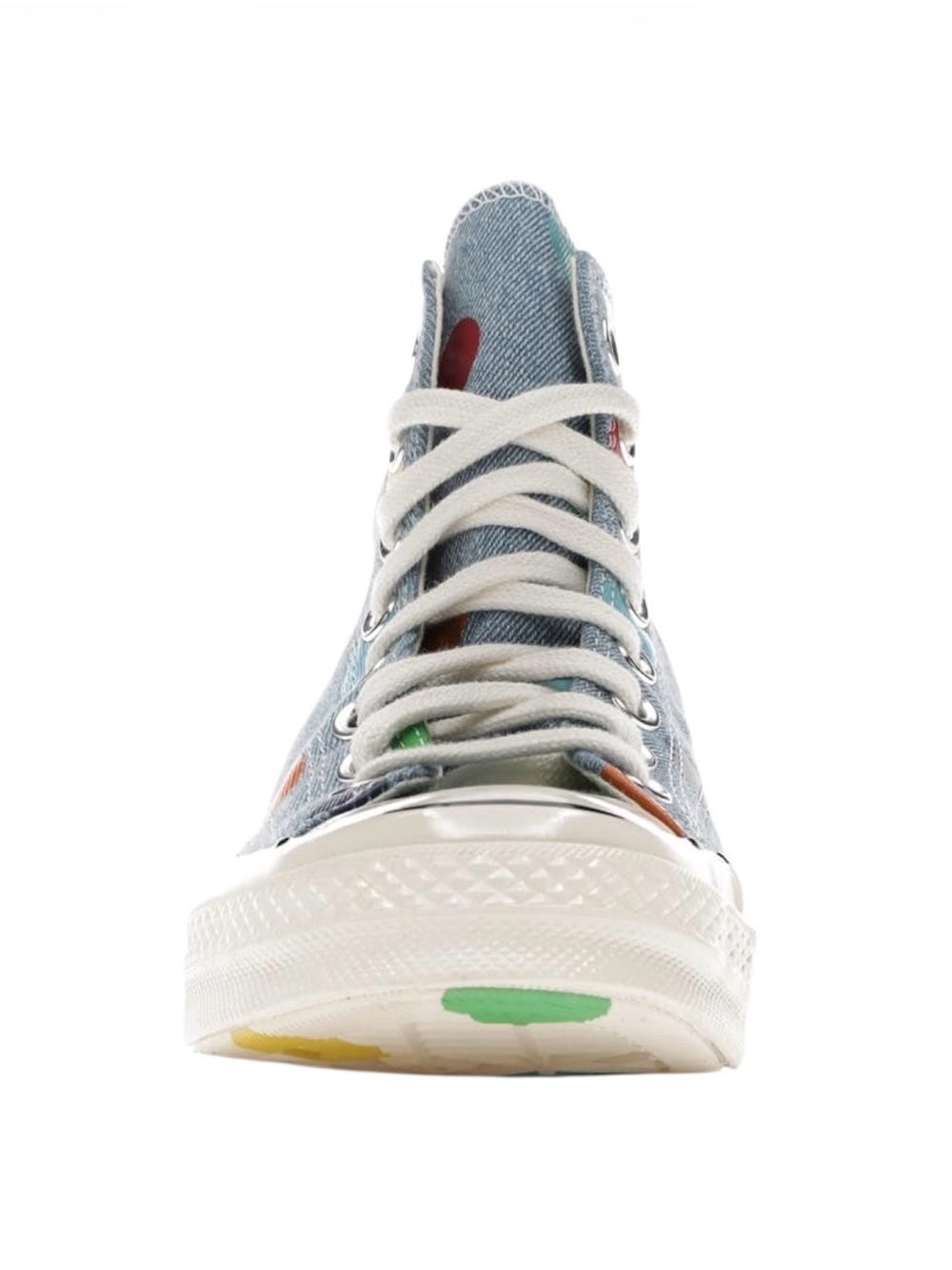 Converse Chuck 70 Hi Denim Polka Dot Sneakers Blue Multi 170011C M 10 W 12 - Picture 5 of 5